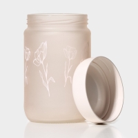 Банка стеклянная для сыпучих продуктов &laquo;Рози&raquo;, 660 мл, цвет розовый