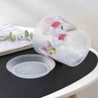 Горшок для орхидей с поддоном &laquo;Деко&raquo;, 1,2 л цвет белый