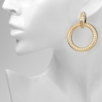 Новый год! Символ года 2025! Серьги со стразами &laquo;Змея&raquo; кольцо соблазна, цвет белый в золоте