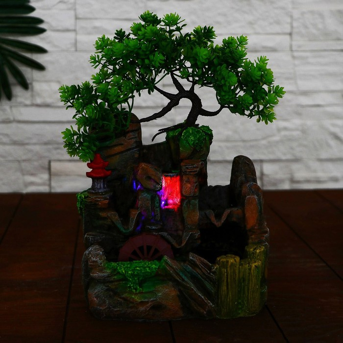 Фонтан "Фонарик у пруда" 16х17х27 см (с подсветкой, без шарика)