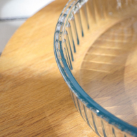 Форма круглая для запекания и выпечки из жаропрочного стекла Borcam, 1,5 л, рифлёная