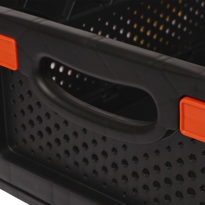 Ящик складной, пластиковый, 40 &times; 30 &times; 17 см, чёрный