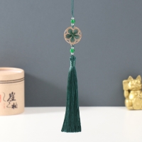 Подвеска текстиль, металл "Цветок в оправе" тёмно-зелёная 1х3х19,5 см Подвеска текстиль, металл "Цветок в оправе" тёмно-зелёная 1х3х19,5 см