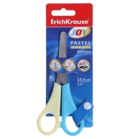 Ножницы детские ErichKrause Joy Pastel, 13.5 см, с закруглёнными концами лезвий и линейкой, блистер, МИКС Ножницы детские ErichKrause Joy Pastel, 13.5 см, с закруглёнными концами лезвий и линейкой, блистер, МИКС