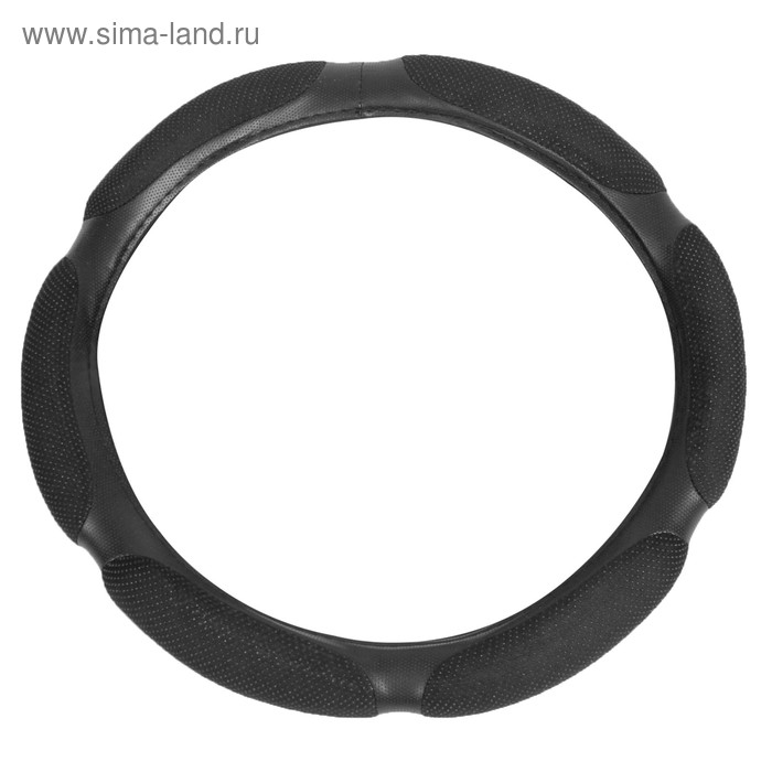 Оплетка на руль TORSO, анатомическая, велюр 6 подушек, размер 38 см, черный
