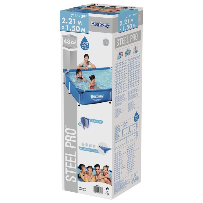 Бассейн каркасный Steel Pro, 221 х 150 х 43 см, 56401 Bestway Бассейн каркасный Steel Pro, 221 х 150 х 43 см, 56401 Bestway