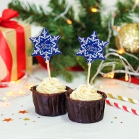 Новогодние шпажки «С Новым Годом!», снежинка, набор 12 шт. Новогодние шпажки «С Новым Годом!», снежинка, набор 12 шт.