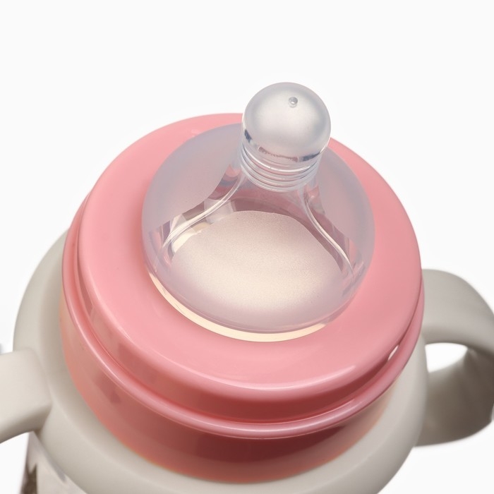 Бутылочка для кормления Ø50мм ШГ, «Звезды», 330мл, +3мес., цвет розовый, ручки молочные Бутылочка для кормления Ø50мм ШГ, «Звезды», 330мл, +3мес., цвет розовый, ручки молочные