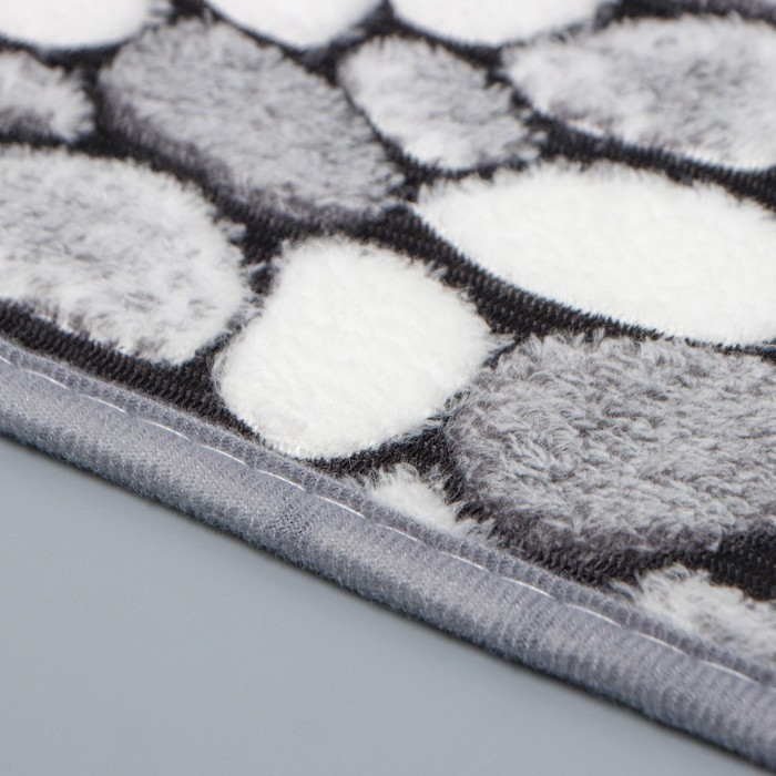 Набор ковриков для ванной и туалета Доляна &laquo;Галька&raquo;, 2 шт, 40&times;49 см, 50&times;80 см