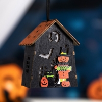 Светодиодная подвеска &laquo;Дом Джека&raquo; 7 &times; 9.5 &times; 6 см, пластик, батарейки LR1130х3 (в комплекте), свечение тёплое белое