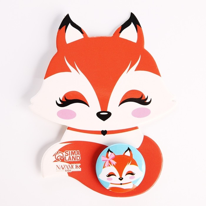 Подарочный набор для девочки «Добрая лисичка», сумка, значок, цвет голубой Подарочный набор для девочки «Добрая лисичка», сумка, значок, цвет голубой