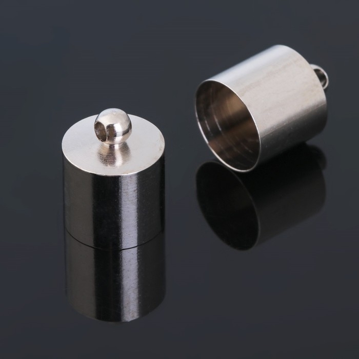 Концевик-шапочка, цвет серебро, СМ-167, 11,2&times;14 мм (набор 5 шт.)