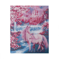 Алмазная мозаика с полным заполнением на подрамнике &laquo;Сказочные единороги&raquo;, 40 х 50 см