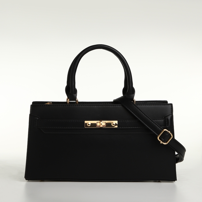 Сумка женская на молнии, TEXTURA, средний размер, цвет чёрный