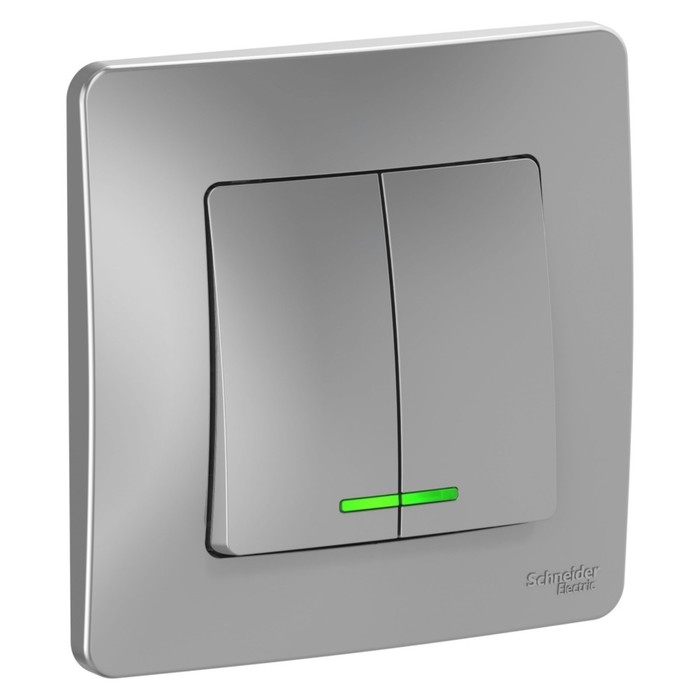 Выключатель SE Blanca, 10 А, 2 клавиши, IP20, скрытый, с подсветкой, алюминий, BLNVS010513 Выключатель SE Blanca, 10 А, 2 клавиши, IP20, скрытый, с подсветкой, алюминий, BLNVS010513