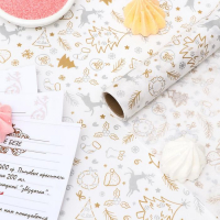 Бумага силиконизированная &laquo;Олень&raquo;, серебряный, 0,38 х 5 м