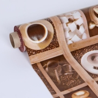 Клеёнка столовая на нетканой основе &laquo;Кофе&raquo;, ширина 125 см, рулон 25 м