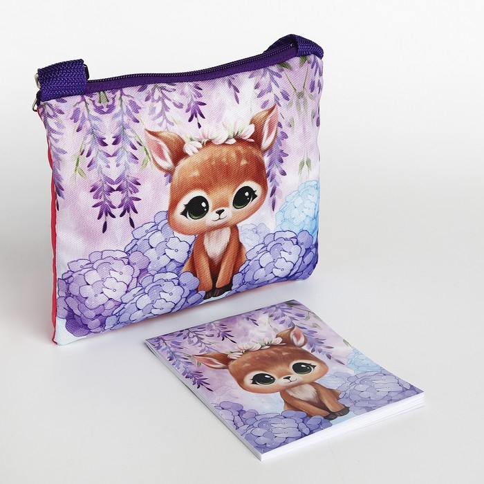 Набор подарочный для девочки Набор подарочный для девочки "Олененок", сумка, блокнот