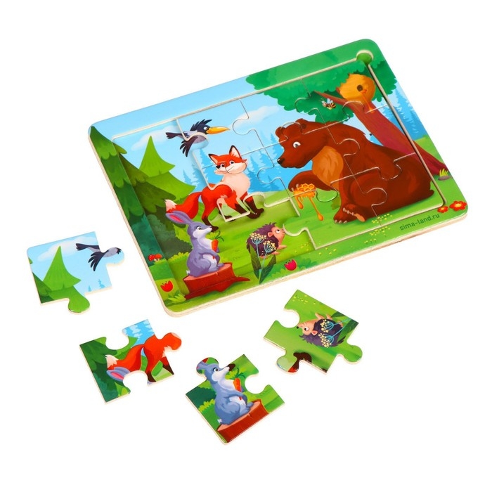 Пазл &laquo;Лесные зверята&raquo;, 15 х 11 см