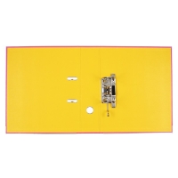 Папка-регистратор А4, 75 мм, Lamark, ПВХ, двухстороннее покрытие, металлическая окантовка, карман на корешок, собранная, розовый/желтый