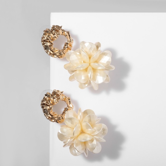 Серьги ассорти &laquo;Воздушность&raquo;, цвет молочный в золоте