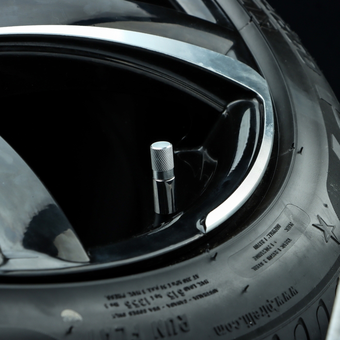 Колпачок на автомобильный вентиль TORSO, хром, набор 4 шт