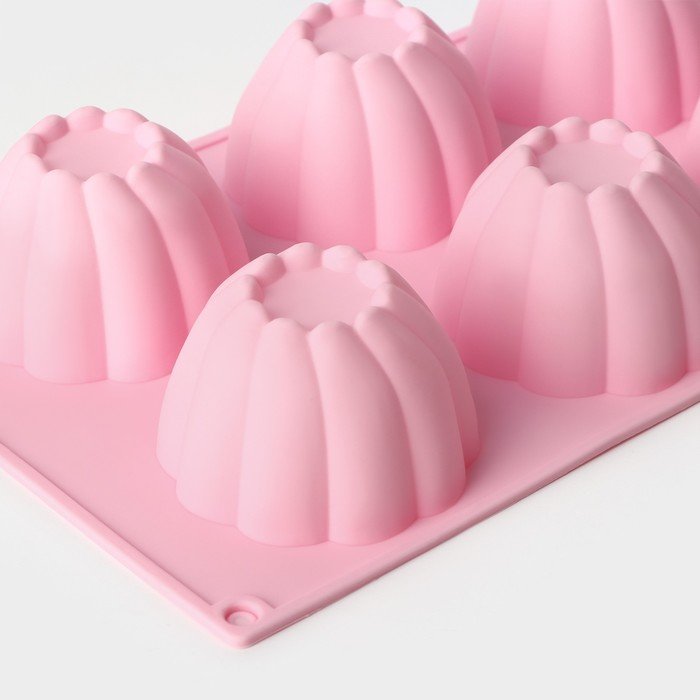 Форма для муссовых десертов и выпечки Доляна &laquo;Сладости. Мусс&raquo;, силикон, 29,5&times;17,5 см, 6 ячеек (d=7,2 см), цвет МИКС