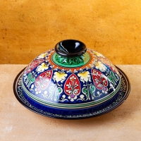 Блинница Риштанская Керамика "Цветы", 26 см, синий Блинница Риштанская Керамика "Цветы", 26 см, синий