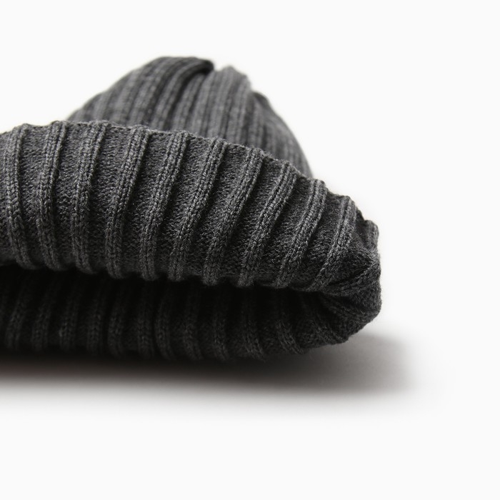 Шапка для мальчика, цвет тёмно-серый, размер 48-52 Шапка для мальчика, цвет тёмно-серый, размер 48-52