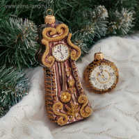 Набор ёлочных игрушек "Часы"   13*5 см  микс