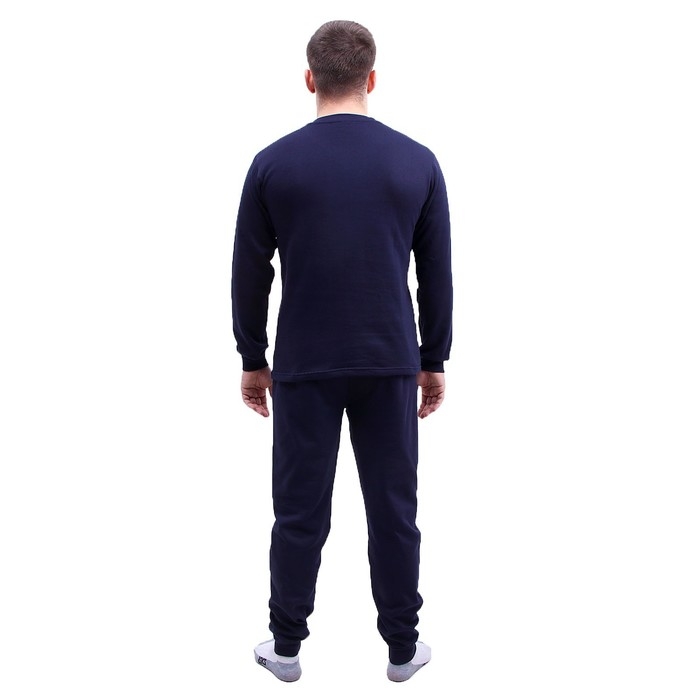 Термобелье мужское, хлопок с начёсом, размер 48, цвет тёмно-синий