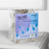 Гирлянда «Нить» 3 м с насадками «Лампочки шишки», IP20, прозрачная нить, 80 LED, свечение синее, 8 режимов, 220 В Гирлянда «Нить» 3 м с насадками «Лампочки шишки», IP20, прозрачная нить, 80 LED, свечение синее, 8 режимов, 220 В