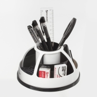 Набор настольный BRAUBERG, 10 предметов, вращающийся, чёрно-белый, в блистере Набор настольный BRAUBERG, 10 предметов, вращающийся, чёрно-белый, в блистере