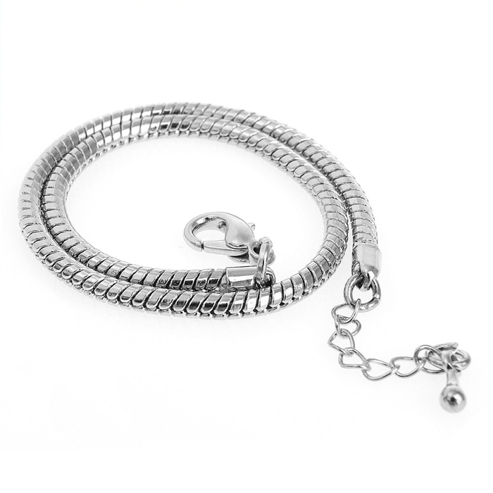 Основа для браслета &laquo;Карабин&raquo;, цвет серебро, 23 см