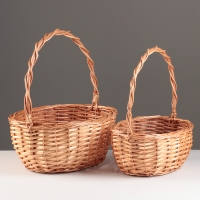 Набор корзин из 2 шт, 31x24xH13/34, 26x20xH11/30 см, медовый, рогоз