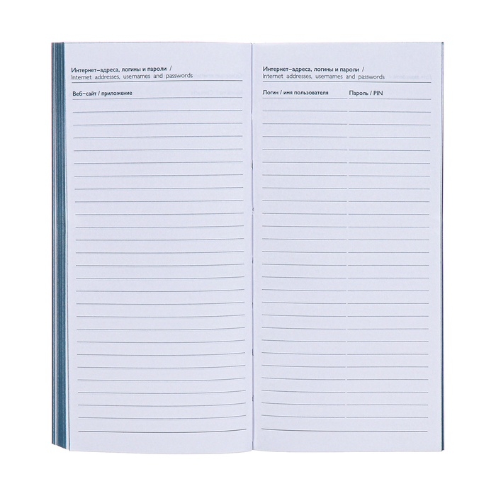 Еженедельник датированный 2025 года, 80х165 мм, 64 листа ESCALADA, мягкая обложка из искусственной кожи, блинтовое тиснение, блок 70 г/м&sup2;, голубой