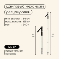 Палка треккинговая maclay Alu 100, телескопическая, 1 шт.