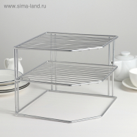 Подставка для посуды, 2 яруса, 25×25×20 см, цвет хром Подставка для посуды, 2 яруса, 25×25×20 см, цвет хром