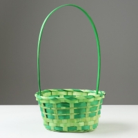 Корзина плетеная, 20,5 &times; 9,5 &times; 33 см, зелёная, бамбук