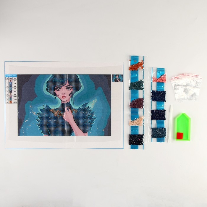 Алмазная мозаика с частичным заполнением на холсте «Девушка в черном» 20 х 30 см Алмазная мозаика с частичным заполнением на холсте «Девушка в черном» 20 х 30 см