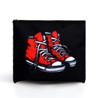 Кошелек детский текстильный "Кеды", 11х9х0,5 см, цвет черный Кошелек детский текстильный "Кеды", 11х9х0,5 см, цвет черный