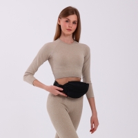 Поясная сумка на молнии, 2 кармана, цвет чёрный