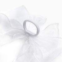 Выпускной. Бант для волос на резинке, белый, 6х25 см, Кошечка Мари