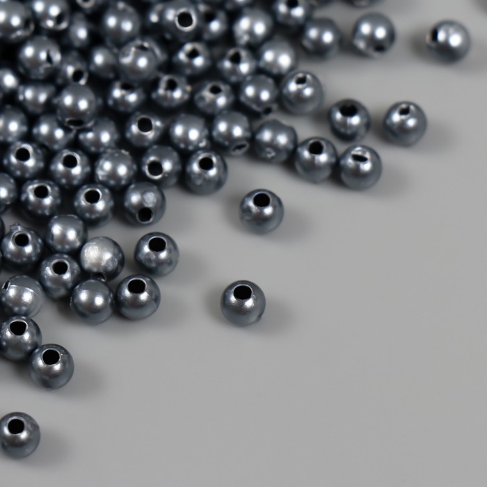 Набор бусин Набор бусин "Жемчуг" d 4 мм, 250 гр,серый