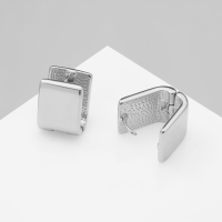 Серьги металл &laquo;Аккорд&raquo; гладкие, цвет серебро