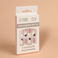 Накладные ногти &laquo;Линии&raquo;, 12 шт, с клеевыми пластинами, форма балерина, разноцветные