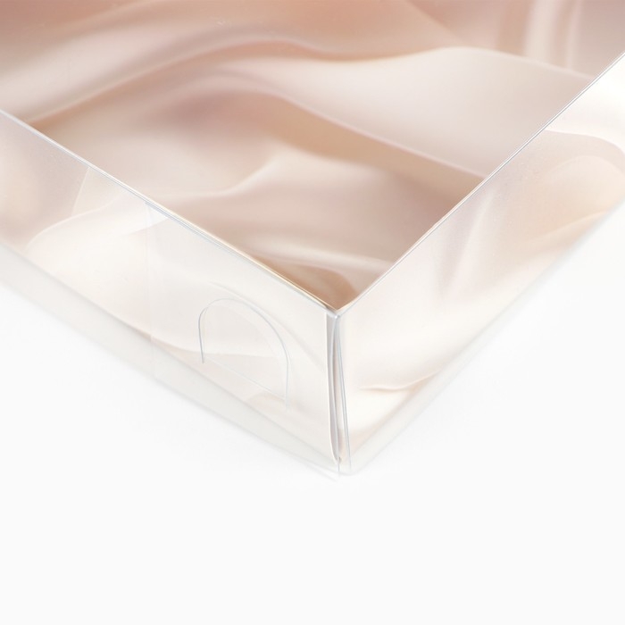 Кондитерская упаковка, коробка для макарун с PVC крышкой, For you, 17 х 12 х 3 см