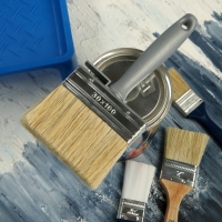 Кисть-макловица ТУНДРА, натуральная щетина, пластиковая рукоятка, 30&times;100 мм