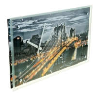 Часы-картина настенные, серия: Город, "Манхэттенский мост", 35х60 см