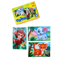 Пазлы &laquo;Животные зоопарка&raquo;, 3 штуки